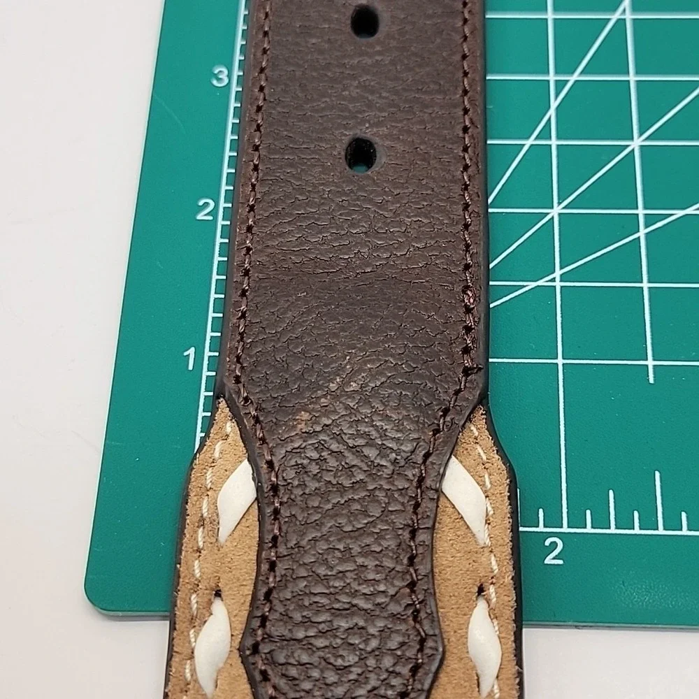 Nocona Belt Co. Silver Western Belt Size‎ 32 Two-tone Leather Brown Star Concho